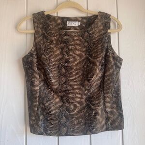 Vintage CDC Snakeskin Print Faux Leather Top